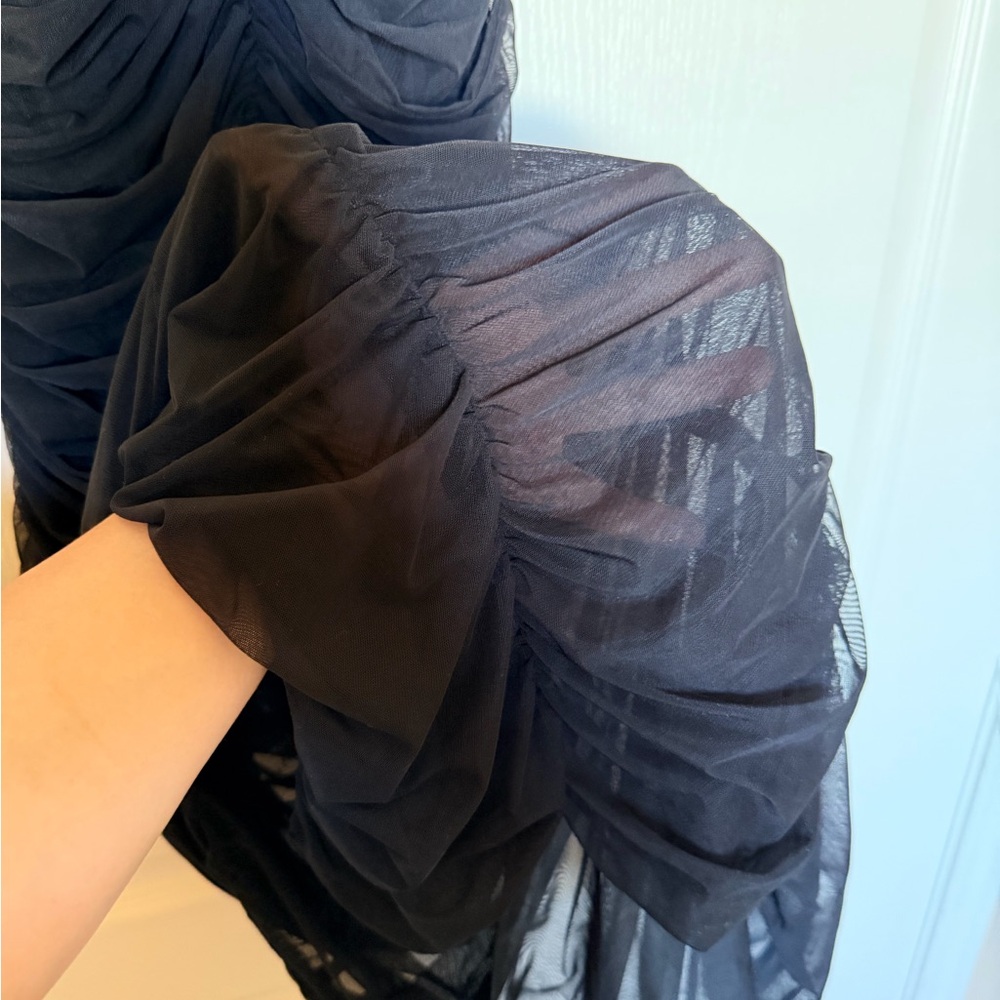 House of CB Black Ruched Spaghetti Strap Maxi - Picture 6 of 7